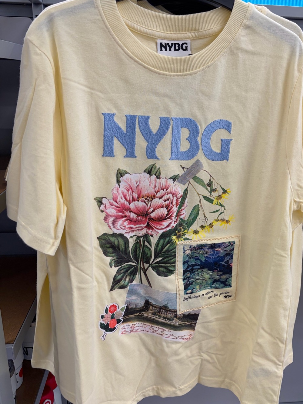 NYBG YELLOW FLOWER TSHIRT XS Floral New York Botanical Garden shirt